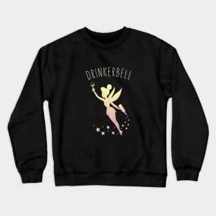 Drinkerbell Fairy Stars Cute Wine Drinking Crewneck Sweatshirt